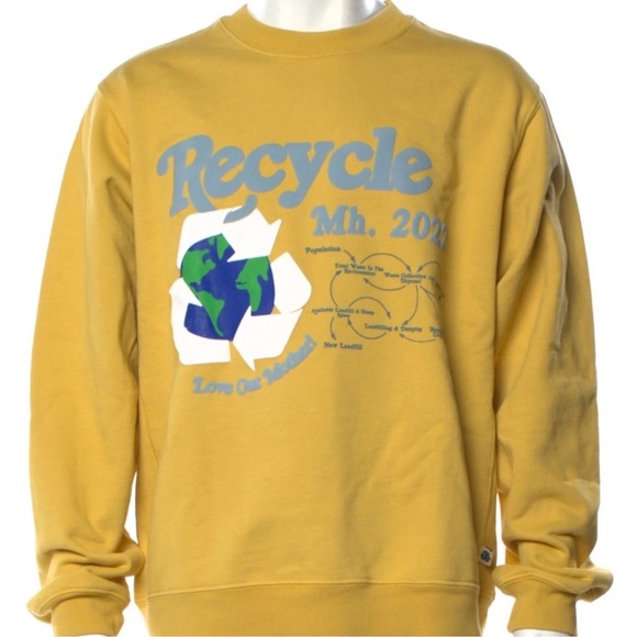 Madhappy Yellow Recycle Sweatshirt M NWT Unisex - Picture 1 of 6